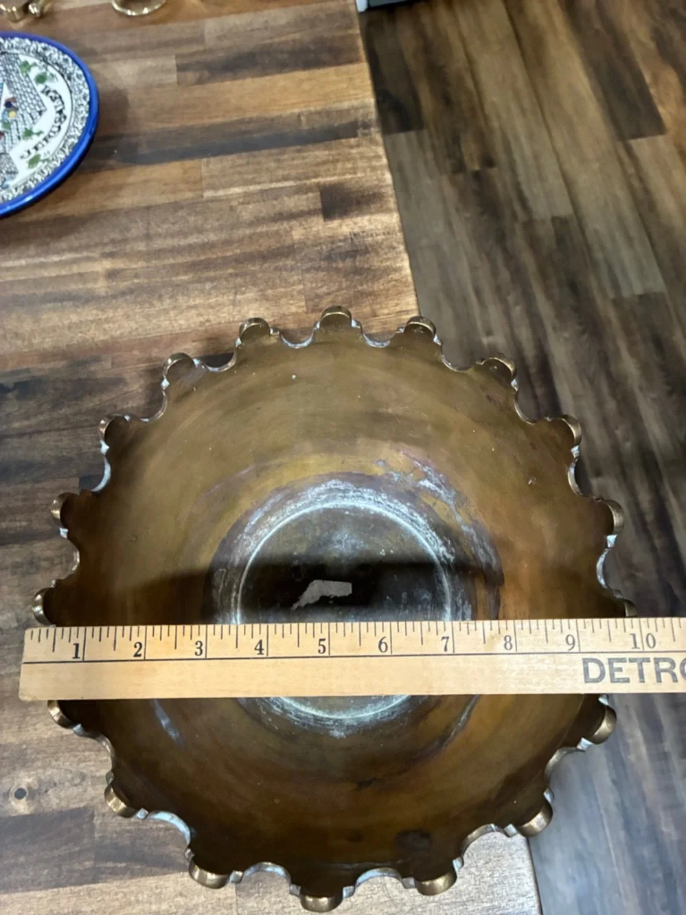 Brass Scalloped Decorative Bowl/Planter - Picture 6 of 6